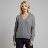 Ramona | sweter dzianinowy o fakturze teksturowanej z dekoltem w V