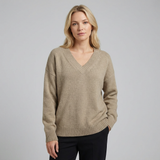 Ramona | sweter dzianinowy o fakturze teksturowanej z dekoltem w V