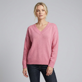 Ramona | sweter dzianinowy o fakturze teksturowanej z dekoltem w V