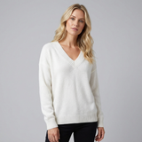 Ramona | sweter dzianinowy o fakturze teksturowanej z dekoltem w V