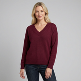 Ramona | sweter dzianinowy o fakturze teksturowanej z dekoltem w V