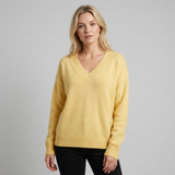 Ramona | sweter dzianinowy o fakturze teksturowanej z dekoltem w V