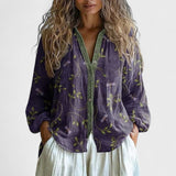 Ambra - Bluzka z vintage'owym nadrukiem liści