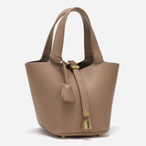 Glaiza | Elegancka Torebka typu Bucket Gold-Lock