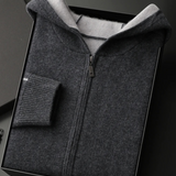 Stratford – Męska kaszmirowa bluza z kapturem i zamkiem