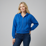 Bluza z kapturem w kroju oversize, krótka, z zamkiem błyskawicznym i kieszeniami dla kobiet