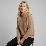 Natalia | Sweter dzianinowy z golfem i luźnym krojem