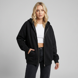 Bluza z kapturem oversize z zamkiem błyskawicznym, regulowanym sznurkiem i kieszeniami dla kobiet