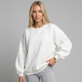 Sweter damski oversize z okrągłym dekoltem i balonowymi rękawami
