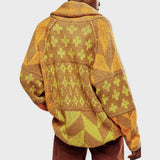 Portia - Kardigan vintage z kołnierzykiem button down i długim rękawem