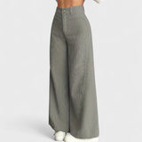 Rida - Spodnie Damskie z Wysokim Stanem i Szeroką Nogawką