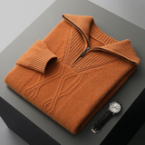 Taranto – Męski sweter z wełny merynosów z zamkiem