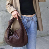 Giselle | Średnia Torba na Ramię Pleciona z Węzłem