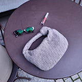 Renee | Mini Torebka z Miękkiego Splotu Zamszowego