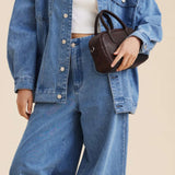 Eliza | Kwadratowa Torebka z Błyszczącym Zamkiem