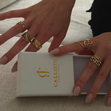 Jaylinette | Duży Pierścionek ze Złota 18K