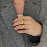 Jaylinette | Duży Pierścionek ze Złota 18K