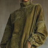 Jolanta | Zamszowa sukienka stylowa