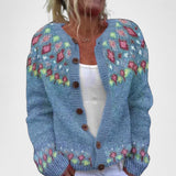 Lianne - Kardigan z szerokim splotem w elegancki wzór