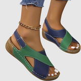 Hildegard - Dwukolorowe sandały skórzane