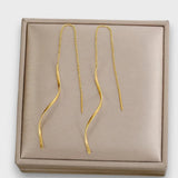 Elwira – Długie kolczyki w kształcie fali