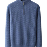 Deneb – Męski kaszmirowy sweter z półzamkiem