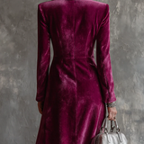 Vera - Welurowa Sukienka Blazer Maxi