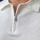 Santoni – Męska koszulka polo z półzamkiem i kontrastowym wykończeniem