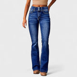 Marylène - Modne jeansy z wysokim stanem i szerokimi nogawkami