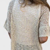 Varrea - Jednolita bluzka damska z jednym guzikiem